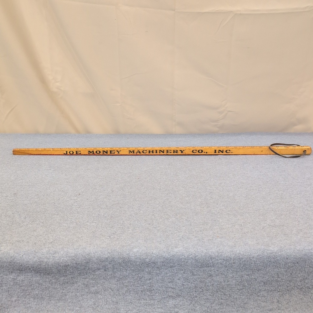 Vintage Joe Money Machinery Co Inc Alabama Advertising Wooden Yardstick Ruler - Picture 2 of 10